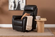 Pikkukuva: Loungea Colorado recliner-tuoli nostomekanismilla musta nahka/keinonahka