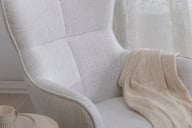 Pikkukuva: N&L Lisbet lepotuoli & rahi, beige verhoilu, natural tammen värinen runko