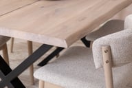 Pikkukuva: Niela & Estelle ruokailuryhmä neljälle 140x95, valkolakattu tammi, x-jalat