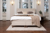 Moon Gold jenkkisänky 160x200 visco + Moon Gold visco petauspatja + Moon Gold pääty, beige