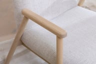 Pikkukuva: N&L Mille lepotuoli, beige verhoilu, valkovahatun tammenvärinen runko