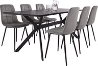 Pikkukuva: Greta ruokailuryhmä 180x90 kuudelle, musta/harmaa