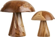 Pikkukuva: Kodi mushrooms koriste-esine teak/natural (2kpl/setti)