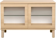 Pikkukuva: Sata lasiovikaappi nro 11. 92cm vaalea tammi, pyöreä jalka