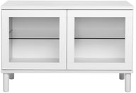 Pikkukuva: Sata lasiovikaappi nro 11. 92cm valkoinen, pyöreä jalka