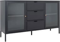 Pikkukuva: House Nordic Dalby senkki 2-ovea, 3-laatikkoa 140x40x85 cm, musta