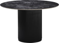 North Collection Kalida ruokapöytä pyöreä 120cm musta: Tyylikäs musta pyöreä ruokapöytä, täydellinen kahdelle tai neljälle. Sopii moderniin ruokailutilaan ja tuo ilmeeseen eleganssia.