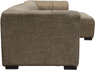 Janice 3-ist. divaanisohva (oikea) vihreä: Tyylikäs Janice 3-istuttava divaanisohva, vihreä kangas, moderni design. Sopii täydellisesti olohuoneeseen tai rentoutumisnurkkaukseen.