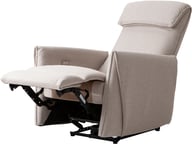 Gabriel lepotuoli sähkömekanismilla beige: Tyylikäs recliner-nojatuoli, jossa sähkömekanismi. Mukava beige verhoilu, täydellinen olohuoneeseen rentoutumiseen ja elokuvailtoihin.