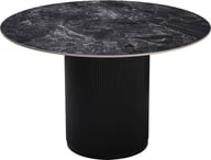 North Collection Kalida ruokapöytä pyöreä 120cm musta: Tyylikäs musta pyöreä ruokapöytä, täydellinen kahdelle tai neljälle. Sopii moderniin ruokailutilaan. Kestävä ja elegantti valinta.
