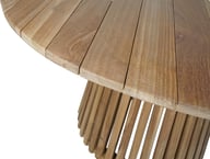 Deco ruokapöytä pyöreä 120cm natural tiikki: Tyylikäs pyöreä ruokapöytä, 120 cm, luonnollista tiikkiä. Sopii täydellisesti terassille, parvekkeelle tai puutarhaan. Kestävä ja kaunis ulkokäyttöön.