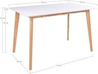 Pikkukuva: House Nordic Vojens ruokapöytä 70x120, valkoinen / tammi