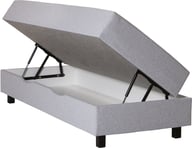Pikkukuva: Roma Box jenkkisänky 80x200x44, 5-vyöh., säilytystilalla, vaaleanharmaa