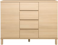 Pikkukuva: Sata korkea senkki nro 64. 138cm 2 ovea + 4ltk vaalea tammi, kantikas jalka