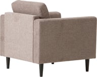 Portland Nojatuoli, beige: Tyylikäs beige Portland-nojatuoli, joka tuo mukavuutta olohuoneeseen. Erinomainen valinta rentoutumiseen tai sisustuksen piristämiseen.