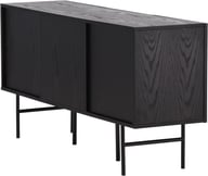Björkön senkki 150x75 cm: Tyylikäs matala senkki, musta, 150x75 cm. Sopii täydellisesti olohuoneen tai makuuhuoneen säilytyskalusteeksi. Moderni muotoilu, runsaasti säilytystilaa.