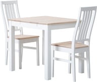 Pikkukuva: Hovi ruokailuryhmä 70cm kahdelle, valkoinen/valkolakattu koivu, Delux-tuoleilla