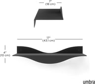 Pikkukuva: Umbra Surf seinähyllyt 2kpl musta
