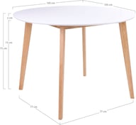Pikkukuva: House Nordic Vojens ruokapöytä pyöreä 105cm, valkoinen / natural tammi