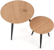 Pikkukuva: Celeste sarjapöydät, natural tammi (mdf) / mustat jalat