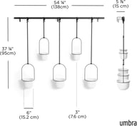 Pikkukuva: Umbra Triflora 5 kpl roikkuva kukkateline valkoinen/musta