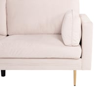Boom 3-ist. sohva beige vakosametti: Tyylikäs 3-istuttava sohva, beige vakosametti, täydellinen olohuoneeseen. Mukautuva muotoilu ja mukava istuin tekevät siitä loistavan valinnan.