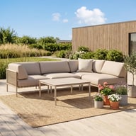 Pikkukuva: Asgård avokulmasohva, taupe/beige + sohvapöytä