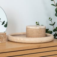 Pikkukuva: House Nordic tarjotin, travertiini, luonnonväri, pyöreä 25,5 cm