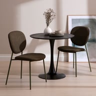 Apollo & Saga ruokailuryhmä pyöreä 80cm kahdelle: Tyylikäs pyöreä ruokapöytä kahdelle, musta 80 cm. Täydellinen valinta ruokailutilaan, kompaktit mitat ja moderni muotoilu. Sopii erinomaisesti pieniin tiloihin tai romanttisiin illallisiin.
