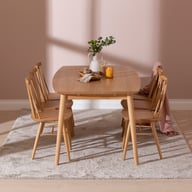 Reino ruokailuryhmä 170x95 kuudelle, lakattu tammi: Tyylikäs ruokailuryhmä kuudelle, lakattu tammi. Sopii täydellisesti moderneihin ruokailutiloihin, tarjoaa mukavuutta ja eleganssia.