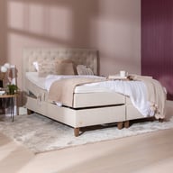 Moon Lux moottorijenkkisänky 160x200 beige, petauspatjalla, päädyllä ja kännykkätaskuilla: Moottorisänky 160 cm, Beige, säädettävä pääty ja jalkopää, mukautuva patja. Täydellinen makuuhuoneeseen, ergonominen nukkumistuki.