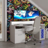 Pikkukuva: Gamer pelipöytä, valkoinen