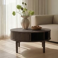 Pikkukuva: Meta sohvapöytä pyöreä 85 cm, ruskea tammi (viilu)