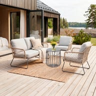 Pikkukuva: Provence sohvaryhmä 2+1+1 pienellä sohvapöydällä, natural / beige