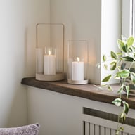 Pikkukuva: House Nordic Hurricane lyhtysetti lasi/beige metalli, (2kpl/setti)