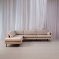 Pikkukuva: Copenhagen Nordic avokulma vasen manila 2 vaalea beige, mustilla jaloilla