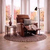 Pikkukuva: Loungea Colorado recliner-tuoli keinuva/pyörivä, ruskea nahka/keinonahka