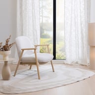 Pikkukuva: N&L Mille lepotuoli, beige verhoilu, valkovahatun tammenvärinen runko