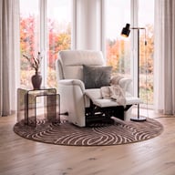 Pikkukuva: Loungea Colorado recliner-tuoli keinuva/pyörivä, puhdas valkoinen nahka/keinonahka