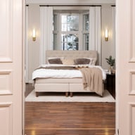 Pikkukuva: Moon Gold jenkkisänky 160x200 visco + Moon Gold visco petauspatja + Moon Silver pääty, beige