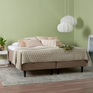 Pikkukuva: Unelle 500 Viscolux runkopatjasetti 5-vyöh. visco 180x200cm hard/medium, Fano 15 ruskea, mustat puujalat (sis. Memory-petauspatja soft)
