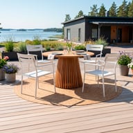 Pikkukuva: Deco & Isabella ruokailuryhmä pyöreä 120cm neljälle