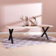 Pikkukuva: Estelle lankkupöytä 240x95 valkoöljytty tammi, X-jalalla
