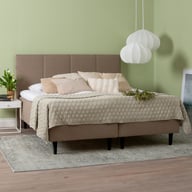 Pikkukuva: Unelle 500 Viscolux runkopatjasetti 5-vyöh. visco 160x200cm hard/medium, Fano 15 ruskea, mustat puujalat (sis. Memory-petauspatja soft + raita-pääty)