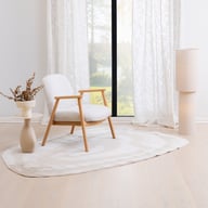 Pikkukuva: N&L Mille lepotuoli, beige verhoilu, natural tammen värinen runko