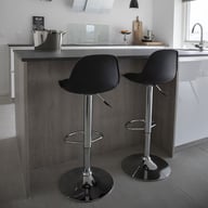 Pikkukuva: House Nordic Trondheim baarituoli, musta keinonahka/kromijalat