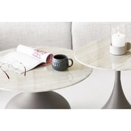 Pikkukuva: House Nordic sohvapöytäsetti, metalli/karkaistu lasi, khaki, ø70x42 ja ø50x54 cm