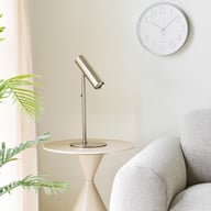 Pikkukuva: House Nordic Paris pöytävalaisin metalli/hopea (200 cm kangasjohto)