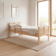 Pikkukuva: Seniori sänky 90x200 nousutuella, koivu lakattu (reunan korkeus 37cm)