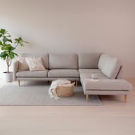 Pikkukuva: Copenhagen Scandic avokulmasohva (oikea) beige / tammijalat